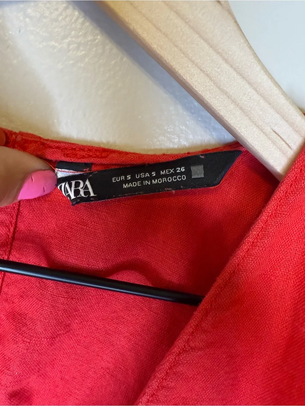 Red Zara Linen Playsuit Size S